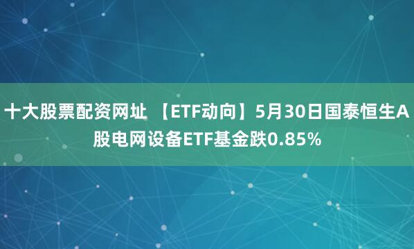 十大股票配资网址 【ETF动向】5月30日国泰恒生A股电网设备ETF基金跌0.85%